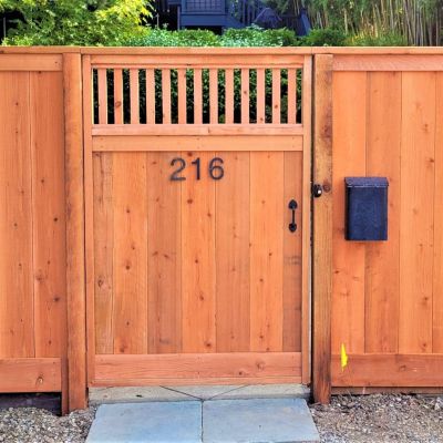 wood fence with gate