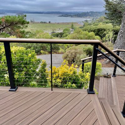 cable railing on deck and stairs